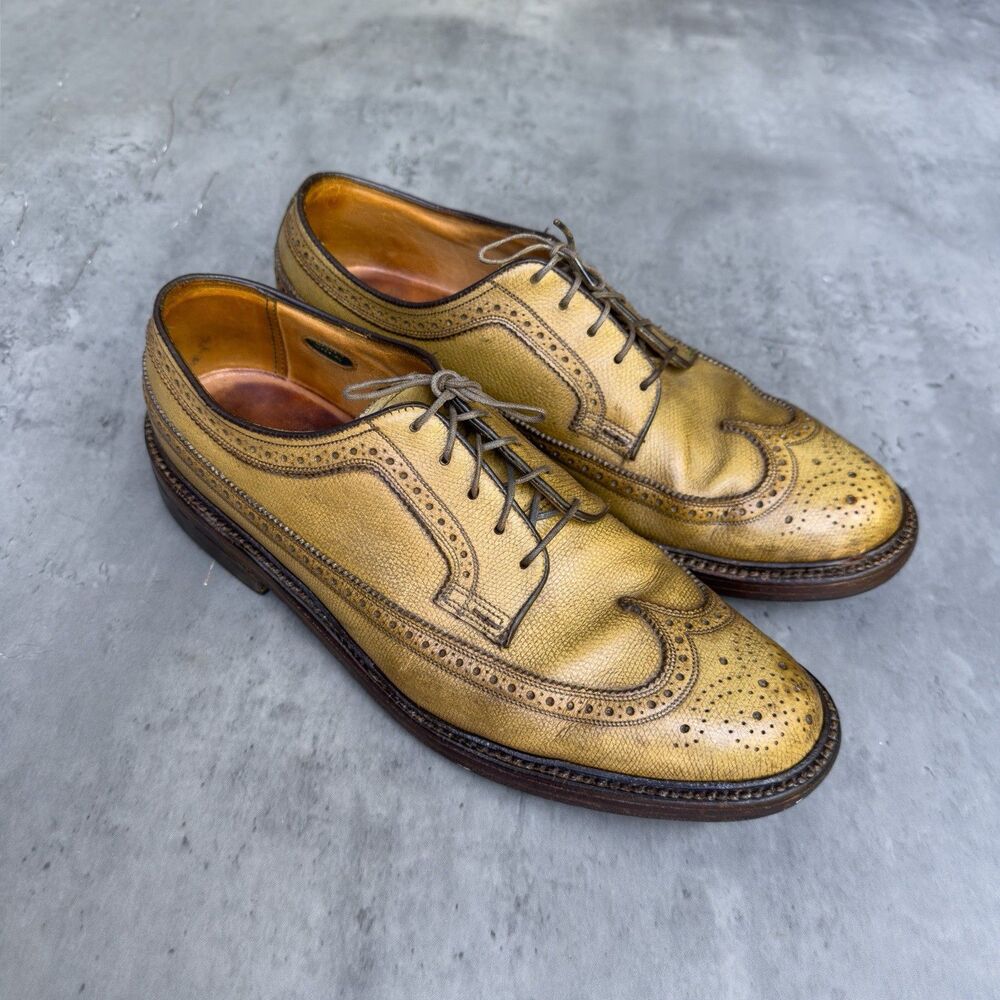 Vintage 1974 Florsheim Imperial Kenmoor 93631 Golden Harvest Longwing Brogue 9C